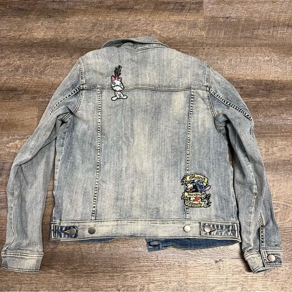 Lilo & Stitch Jean jacket Womens Medium Aloha Denim Ohana Patches Disney - Picture 9 of 9